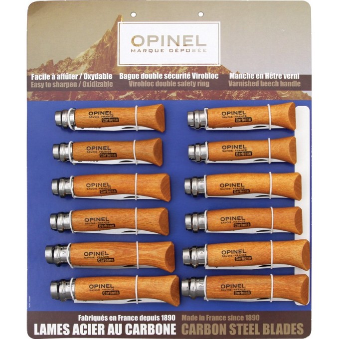 Набор-дисплей OPINEL T085 из 12 ножей разных размеров из углеродистой стали 182085