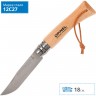 Нож OPINEL №7, нержавеющая сталь, рукоять из бука, с кожаным темляком 001372