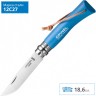 Нож OPINEL №7 TREKKING, нержавеющая сталь, кожаный темляк, синий 001441