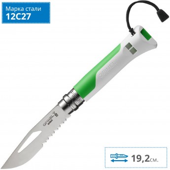 Нож OPINEL FLUO GREEN зеленый №8 002319 Нож OPINEL FLUO GREEN зеленый №8 002319